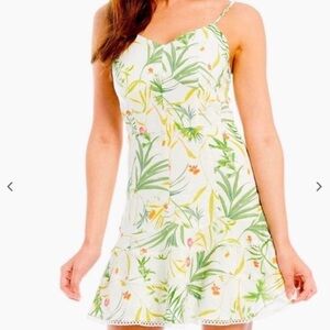 A Loves A Floral Linen Blend Mini Dress